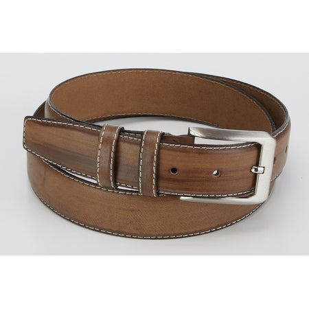 Nette taupe riem met contrast stiksel.