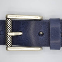 blauwe italiaans volnerf lederen casual riem 