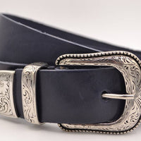 4cm western blauwe volnerf lederen riem