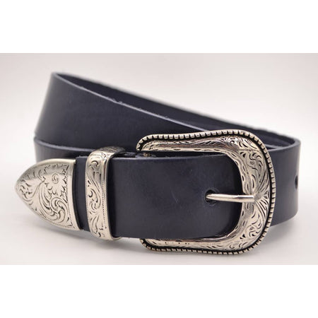4cm western blauwe volnerf lederen riem