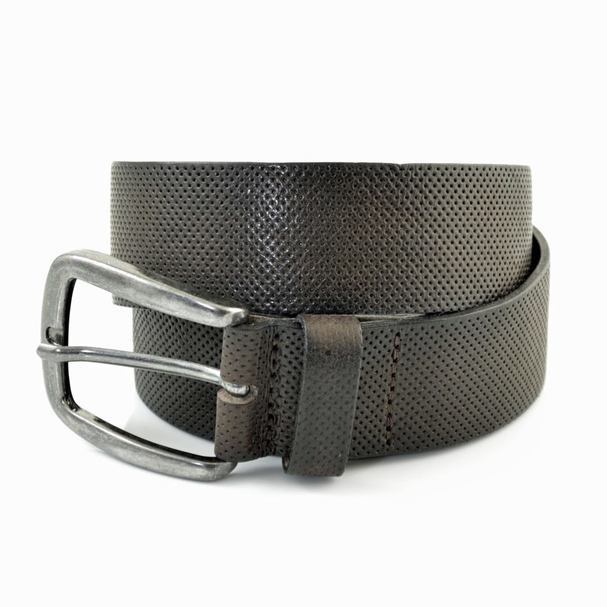 4cm brede bruine riem. Italiaans nerf leer.