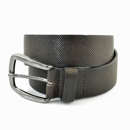 4cm brede bruine riem. Italiaans nerf leer.