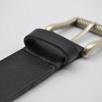 zwarte italiaans volnerf lederen casual riem