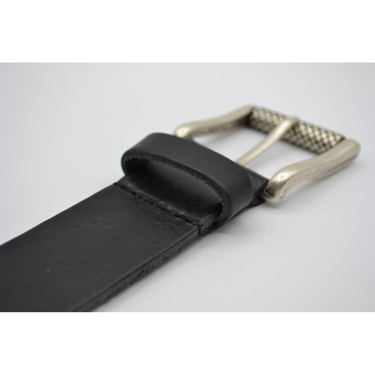 zwarte italiaans volnerf lederen casual riem
