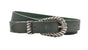 trendy smalle groene riem met uitgewerkte gesp.