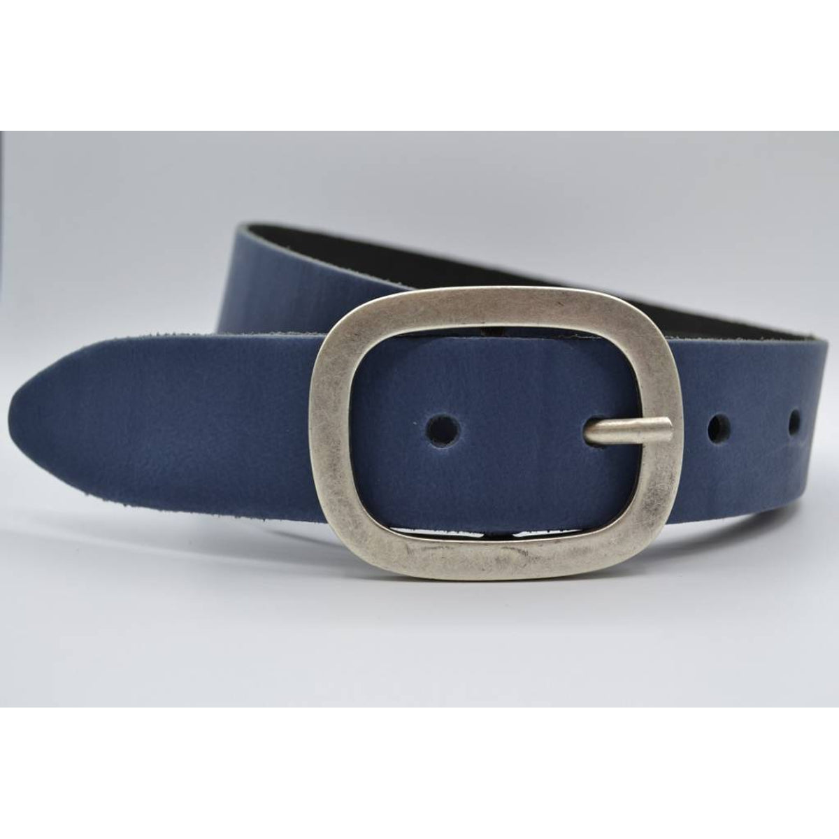 4cm blauwe split lederen riem. 