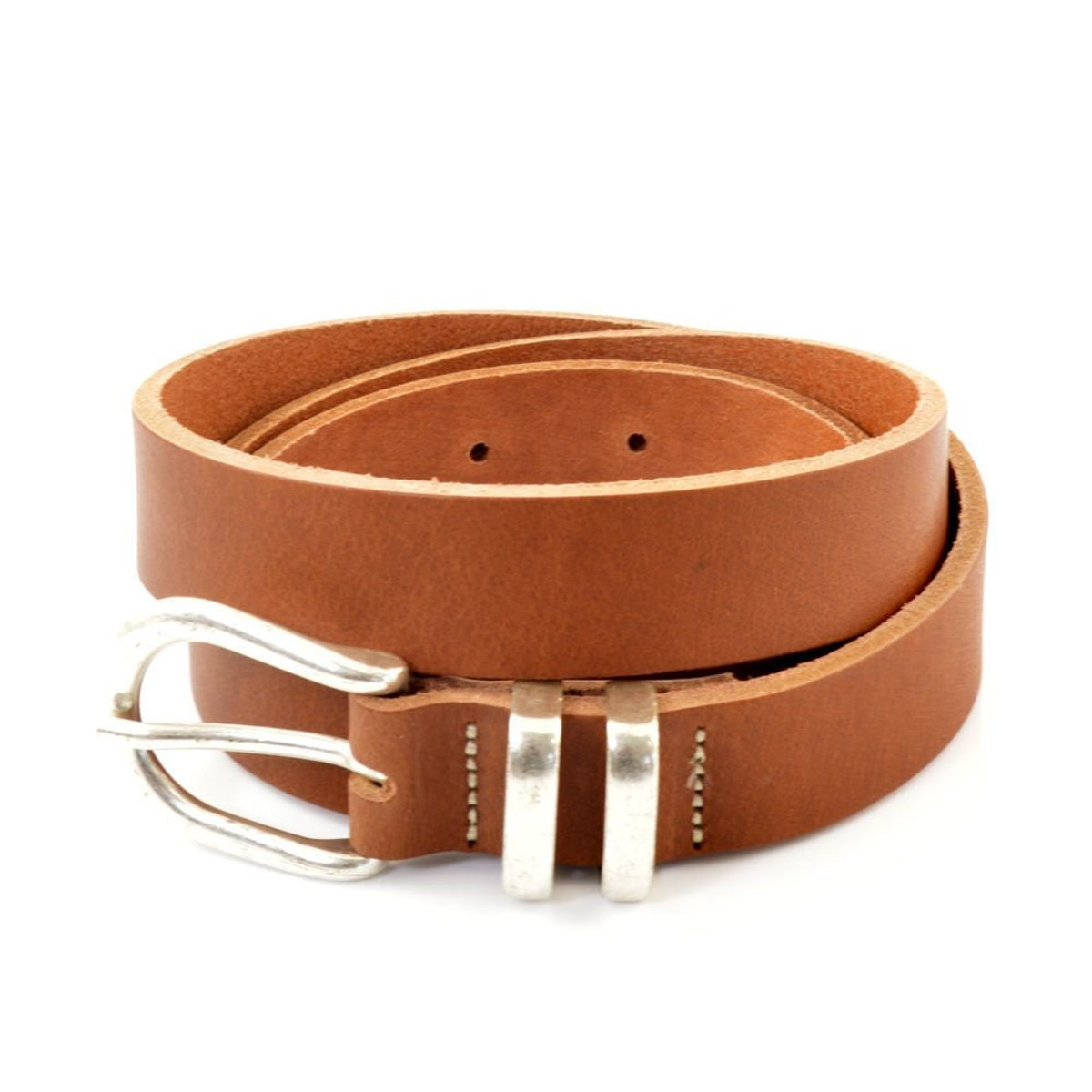 Cognac 25mm brede Cowboysbelt riem. 