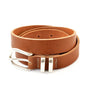 Cognac 25mm brede Cowboysbelt riem.
