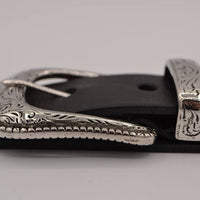 4cm western zwarte volnerf lederen riem 
