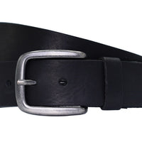 4cm brede zwarte riem van Italiaans nerf leer