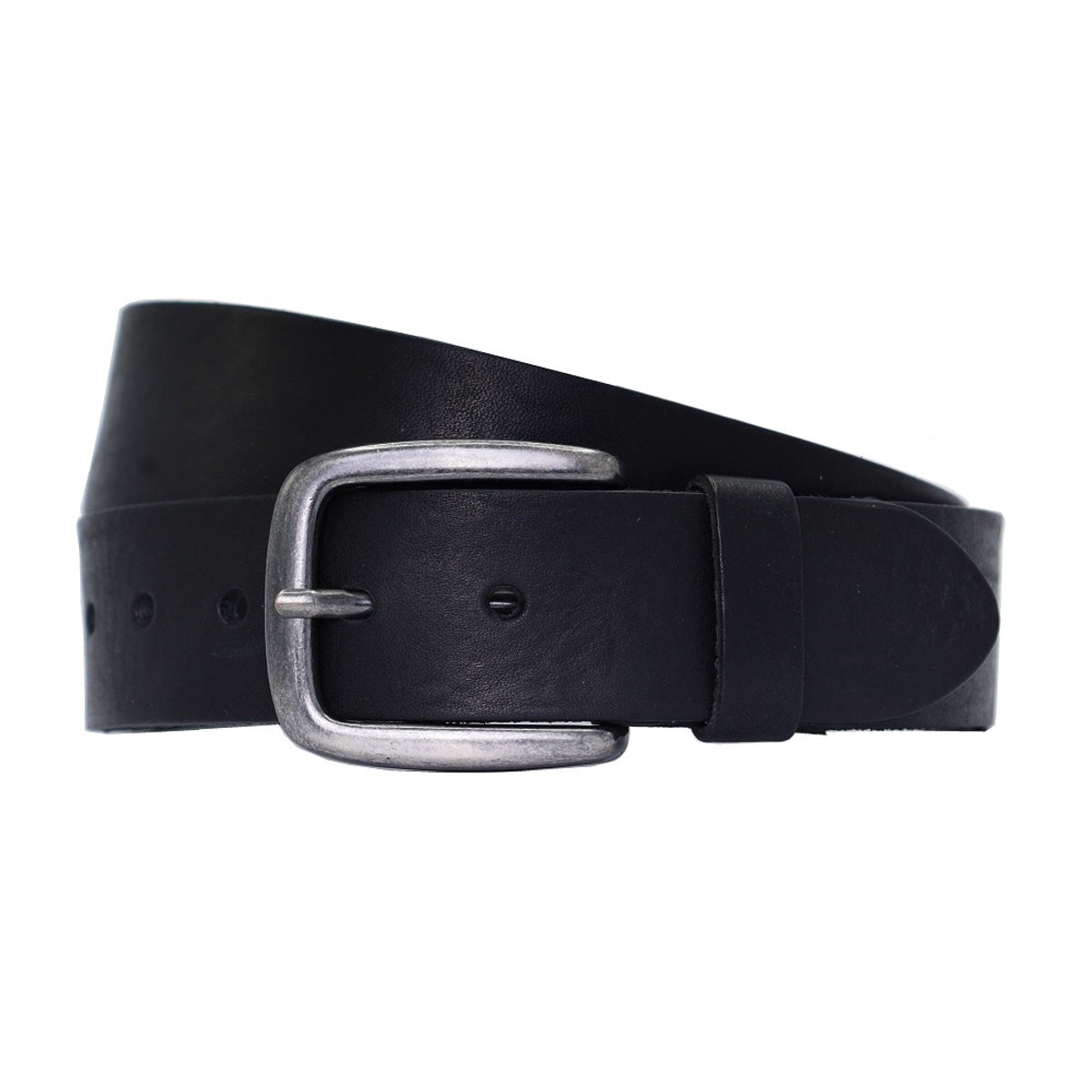 4cm brede zwarte riem van Italiaans nerf leer