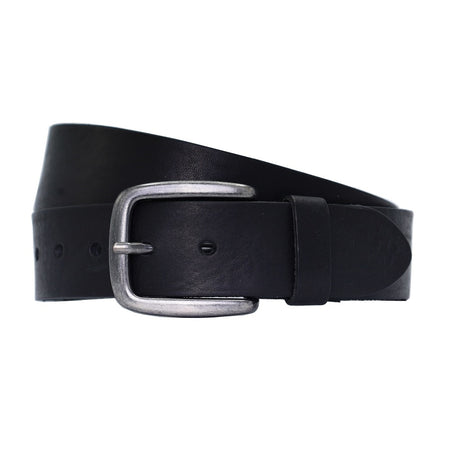 4cm brede zwarte riem van Italiaans nerf leer