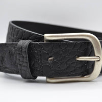 4cm croco zwart italiaans volnerf lederen casual riem