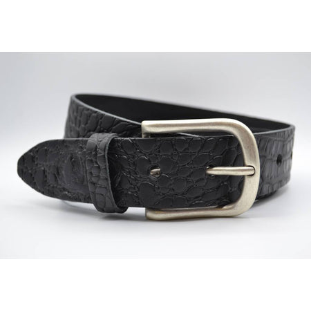 4cm croco zwart italiaans volnerf lederen casual riem