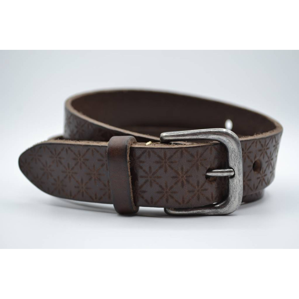 3cm bruine kinder riem met sneeuvlok print