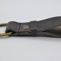 Grijze vintage sleutelhanger met naam of logo 