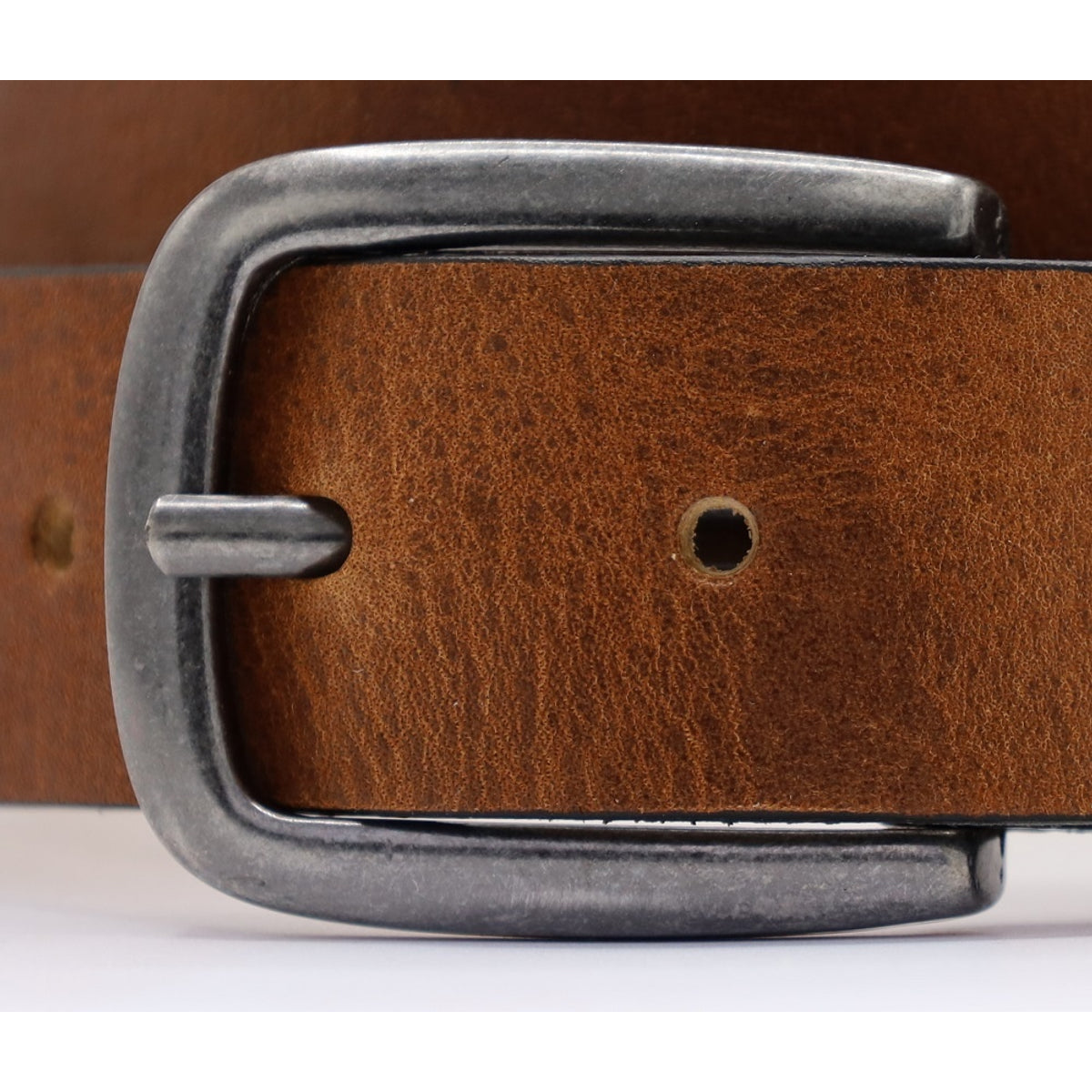 3.5cm brede cognac riem van Italiaans nerf leer .