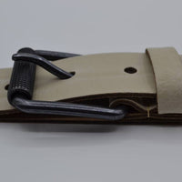 split lederen 40mm ecru casual riem