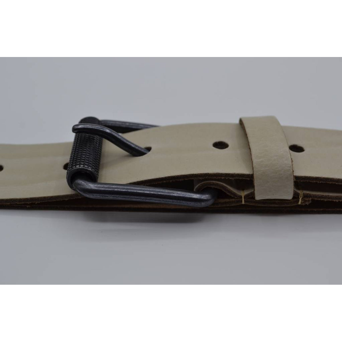 split lederen 40mm ecru casual riem