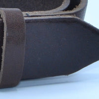 Bruine 3cm brede riem met gouden gesp. 