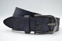 Stoere blauwe echt lederen riem