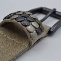4,5cm taupe studriem van Italiaans volnerf leer
