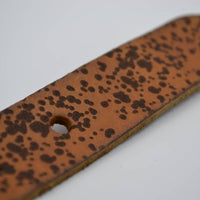 3cm cognac kinder riem met vlekprint