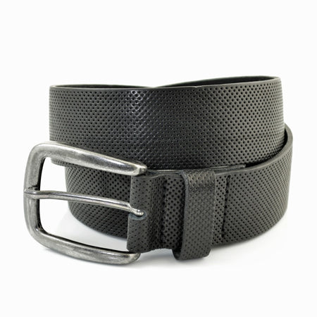 4cm brede zwarte cornerstone riem gemaakt met echt leer.