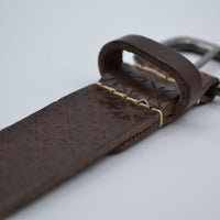 3cm bruine kinder riem met sneeuvlok print