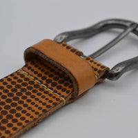 Galaxy gelaserde cognac echt lederen riem