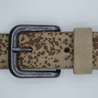 gelaserde taupe echt lederen riem