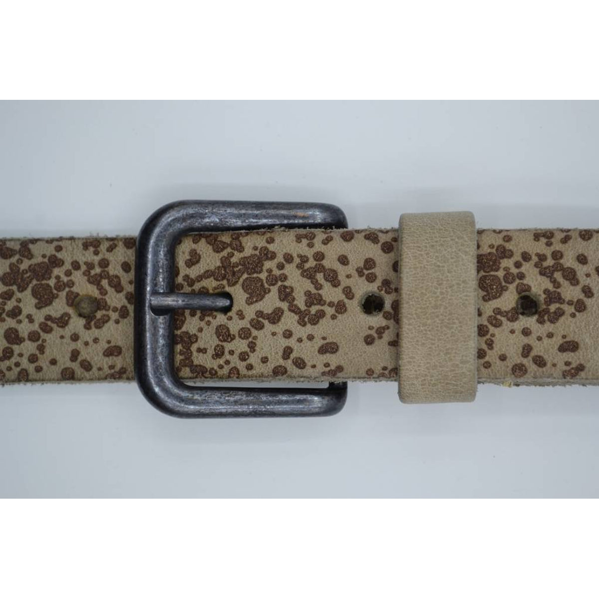 gelaserde taupe echt lederen riem