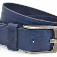 Stoere blauwe riem met gave details