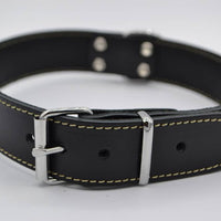 Hondenhalsband 50cm zwart echt Italiaans leer
