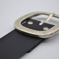 4cm zwarte split lederen riem.