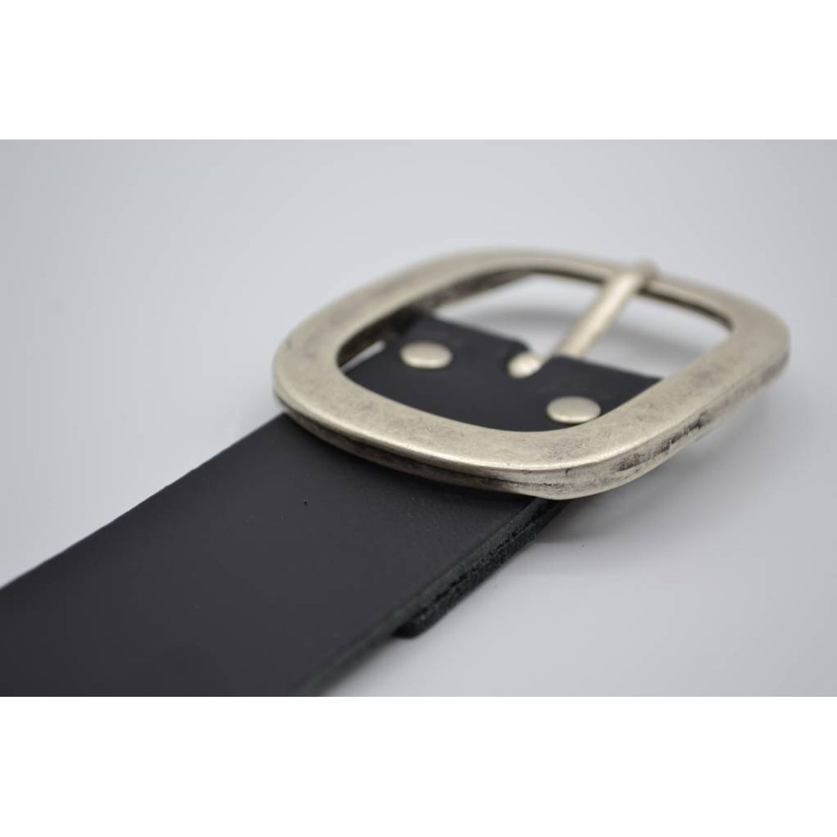 4cm zwarte split lederen riem.