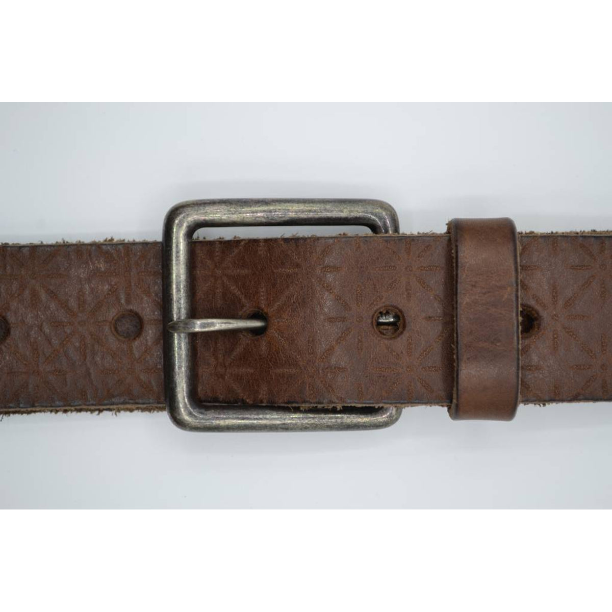 Ster gelaserde bruine echt lederen riem  