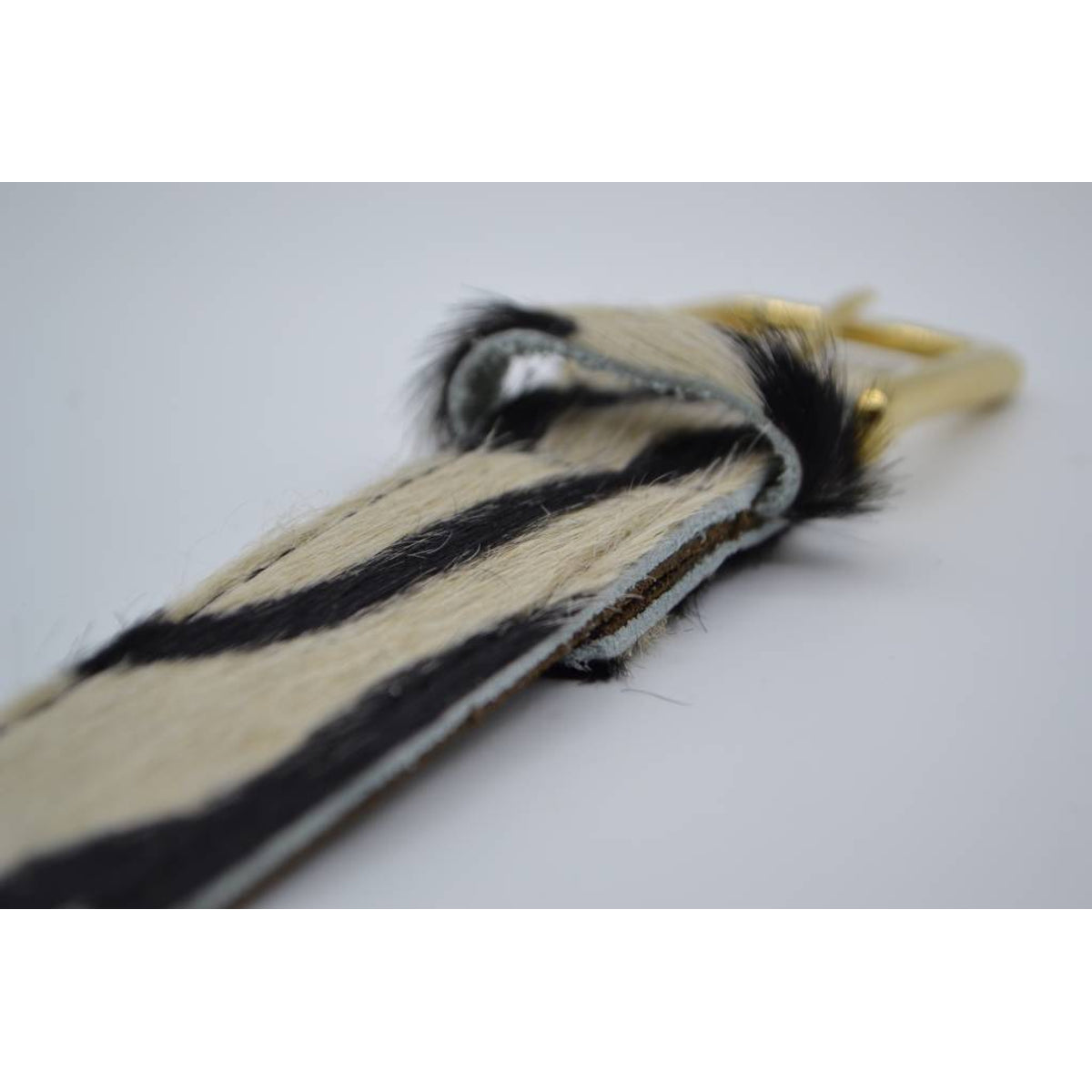 3cm brede zebraprintriem met gouden gesp