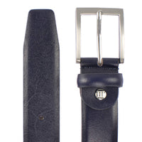 Blauwe gladde heren riem