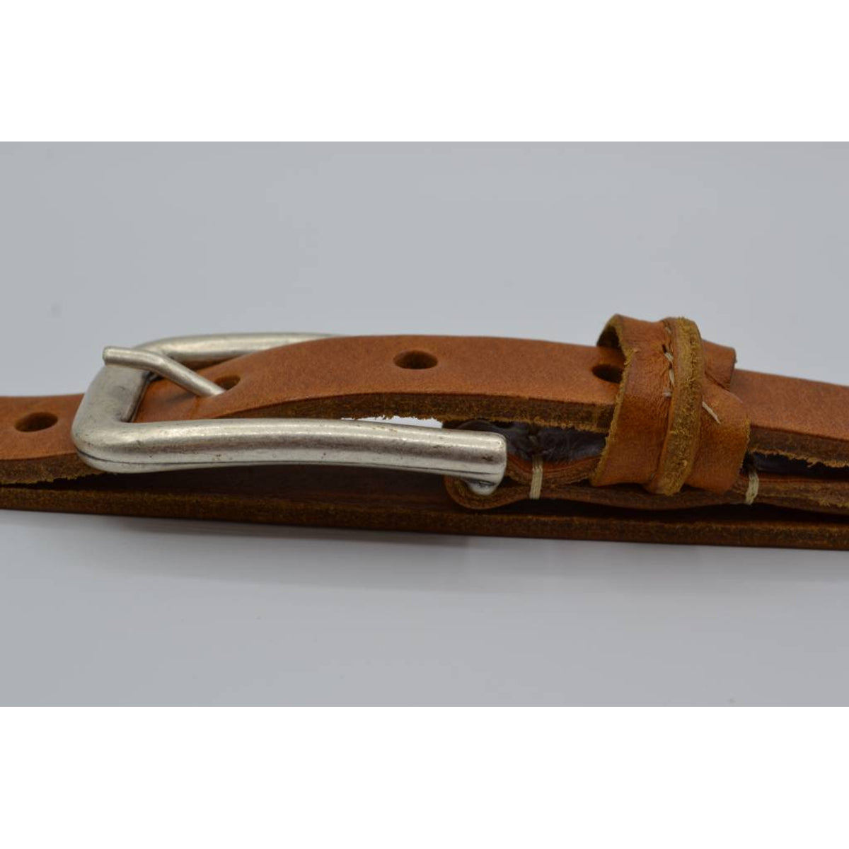cognac 20mm brede riem met speelse lus