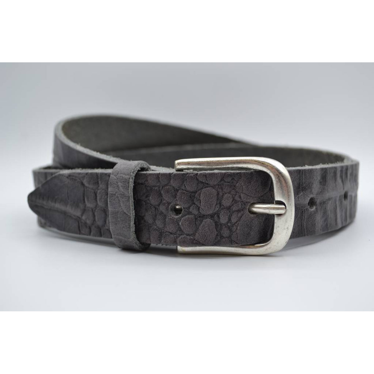 3cm grijze italiaans volnerf lederen casual riem