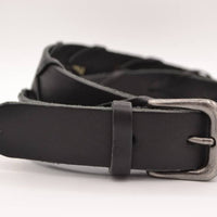 Zwarte 3cm brede unieke riem