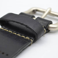 4cm triple dot gelaserde zwarte volnerf lederen riem