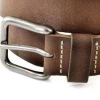 Cognac kinderriem met kreukprint