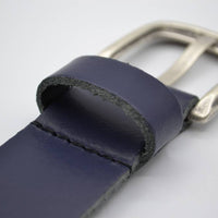 split lederen donker blauwe kinder riem