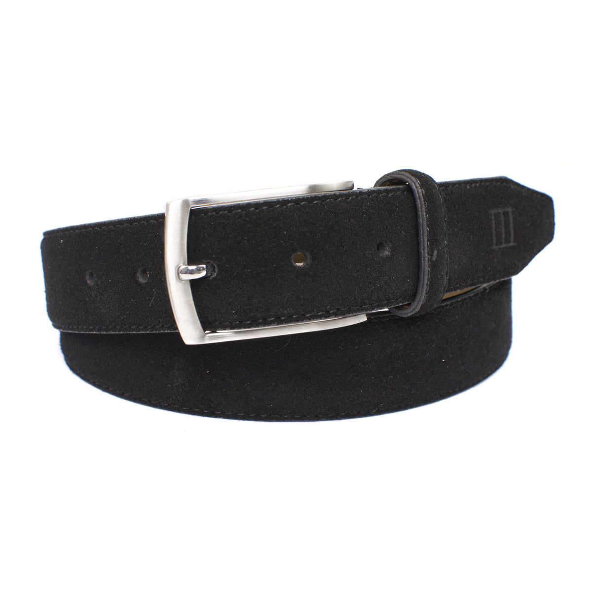 zwarte 35mm brede suede lederen riem