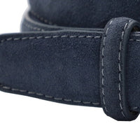 Blauwe suede 35mm brede riem. 