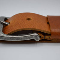 mooie strakke cognac volnerf jeansriem