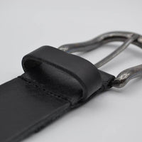 zwarte italiaans volnerf lederen casual riem