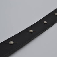 3cm zwarte western stud riem met oud zilveren gesp
